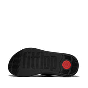 F-MODE Go Crystal-Bow Quilted Toe-Post Sandals