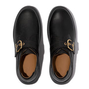 F-Mode Stitch Tumbled-Leather Monk Shoes
