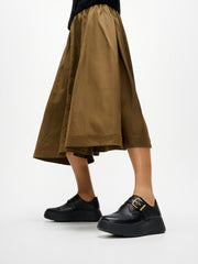 F-Mode Stitch Tumbled-Leather Monk Shoes