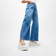 F-MODE Flow Crystal-Strap Quilted Mary Janes