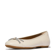 DELICATO Glitz-Bow Leather Ballet Flats
