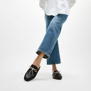 DELICATO Crystal-Bow Quilted-Leather Mules