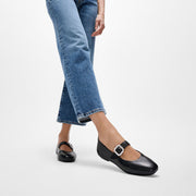 DELICATO Crystal-Buckle Leather Mary Janes