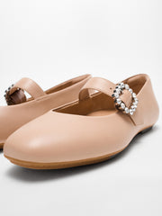 DELICATO Crystal-Buckle Leather Mary Janes