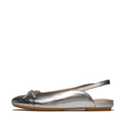 DELICATO Glitz-Bow Leather Slingbacks