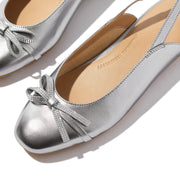 DELICATO Glitz-Bow Leather Slingbacks