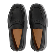 F-Luma Stitch Tumbled-Leather Penny Loafers