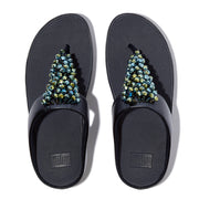 RUMBA Iridescent Beaded Toe-Post Sandals