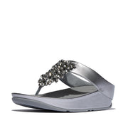 RUMBA Iridescent Beaded Toe-Post Sandals
