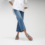 RUMBA Iridescent Beaded Toe-Post Sandals