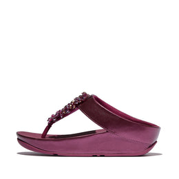 RUMBA Iridescent Beaded Toe-Post Sandals