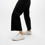 F-MODE Tumbled-Leather Laceless Sneakers