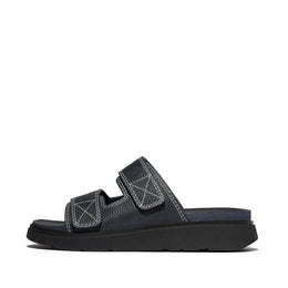 GEN-FF Mens Adjustable Stitch-Detail Textile/Leather Slides