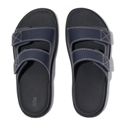GEN-FF Mens Adjustable Stitch-Detail Textile/Leather Slides
