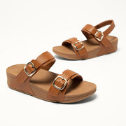 LULU Adjustable Leather Slides