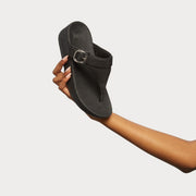 LULU Adjustable Leather Toe-Post Sandals
