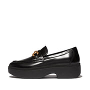 FitFlop x Song Hye Kyo<br>F-LUMA Chunky-Snaffle Box-Leather Demi-Wedge Loafers