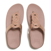 FINO Crystal-Twist Metallic Toe-Post Sandals