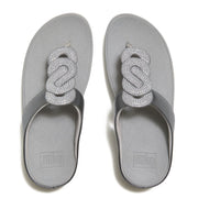 FINO Crystal-Twist Metallic Toe-Post Sandals