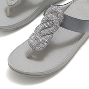 FINO Crystal-Twist Metallic Toe-Post Sandals