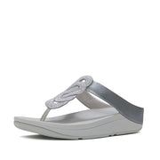 FINO Crystal-Twist Metallic Toe-Post Sandals