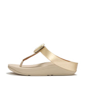 FINO Metallic Crystal Prism Toe-Post Sandals