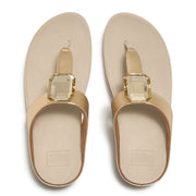 FINO Metallic Crystal Prism Toe-Post Sandals