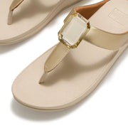 FINO Metallic Crystal Prism Toe-Post Sandals