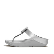 FINO Metallic Crystal Prism Toe-Post Sandals