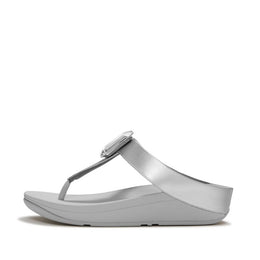 FINO Metallic Crystal Prism Toe-Post Sandals