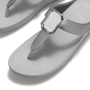 FINO Metallic Crystal Prism Toe-Post Sandals