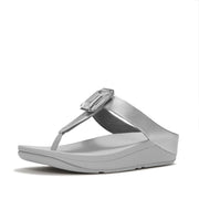 FINO Metallic Crystal Prism Toe-Post Sandals
