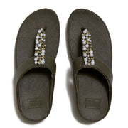 FINO Pearls-and-Crystal Toe-Post Sandals