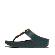 FINO Resin-Hoop Leather Toe-Post Sandals