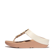FINO Resin-Hoop Leather Toe-Post Sandals