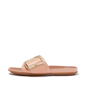 GRACIE Maxi-Buckle Leather Slides