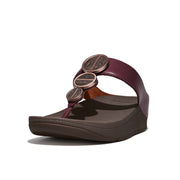 HALO Metallic-Trim Toe-Post Sandals