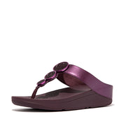 HALO Bead-Circle Metallic Toe-Post Sandals