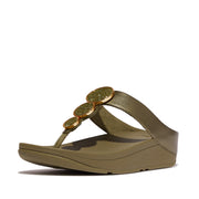 HALO Bead-Circle Metallic Toe-Post Sandals