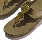 HALO Bead-Circle Metallic Toe-Post Sandals