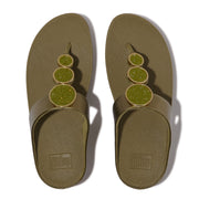 HALO Bead-Circle Metallic Toe-Post Sandals
