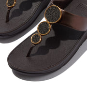 HALO Bead-Circle Metallic Toe-Post Sandals