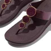 HALO Bead-Circle Metallic Toe-Post Sandals