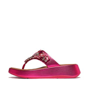 FitFlop x Song Hye Kyo<br> F-MODE Jewel-Deluxe Metallic-Leather Flatform Toe-Post Sandals