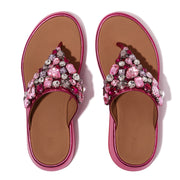 FitFlop x Song Hye Kyo<br> F-MODE Jewel-Deluxe Metallic-Leather Flatform Toe-Post Sandals