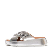 FitFlop x Song Hye Kyo<br> F-MODE Jewel-Deluxe Metallic-Leather Flatform Cross Slides