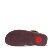 LULU Crystal-Buckle Leather Toe-Post Sandals