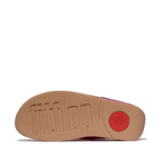 LULU Jewel-Deluxe Metallic-Leather Toe-Post Sandals