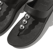FINO Mirror-Dome Leather Toe Post Sandals