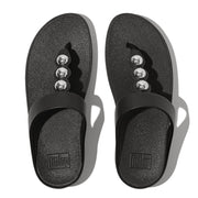 FINO Mirror-Dome Leather Toe Post Sandals